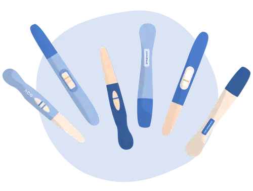 Uma imagem de diversos testes de gravidez